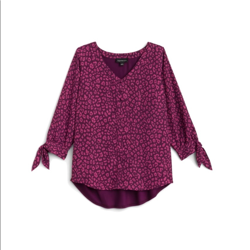 Fortune + Ivy Purple Print Blouse